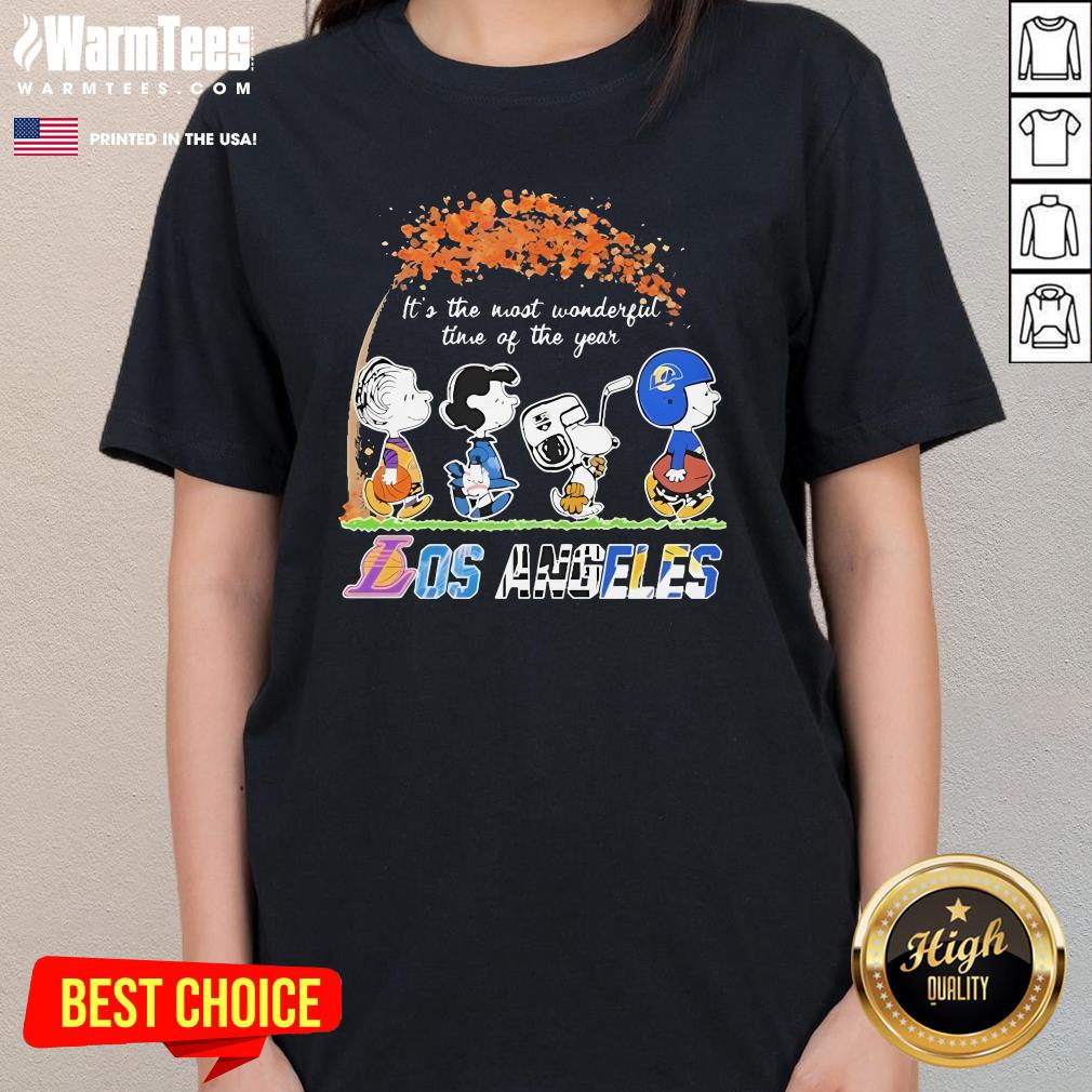Good The Peanuts Los Angeles Sports It's The Most Wonderful Time Of The Year T-Shirt - Image 2