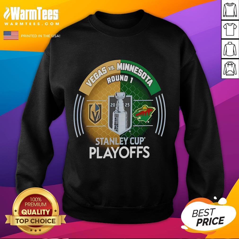 Good Vegas Golden Knights Vs Minnesota Wild 2025 Stanley Cup Playoffs First Round Dueling Match-Up Hockey T-Shirt - Image 5