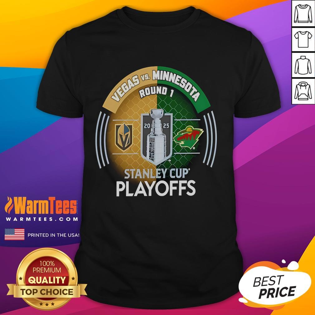 Good Vegas Golden Knights Vs Minnesota Wild 2025 Stanley Cup Playoffs First Round Dueling Match-Up Hockey T-Shirt