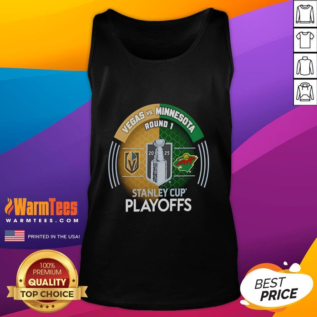 Good Vegas Golden Knights Vs Minnesota Wild 2025 Stanley Cup Playoffs First Round Dueling Match-Up Hockey T-Shirt - Image 4