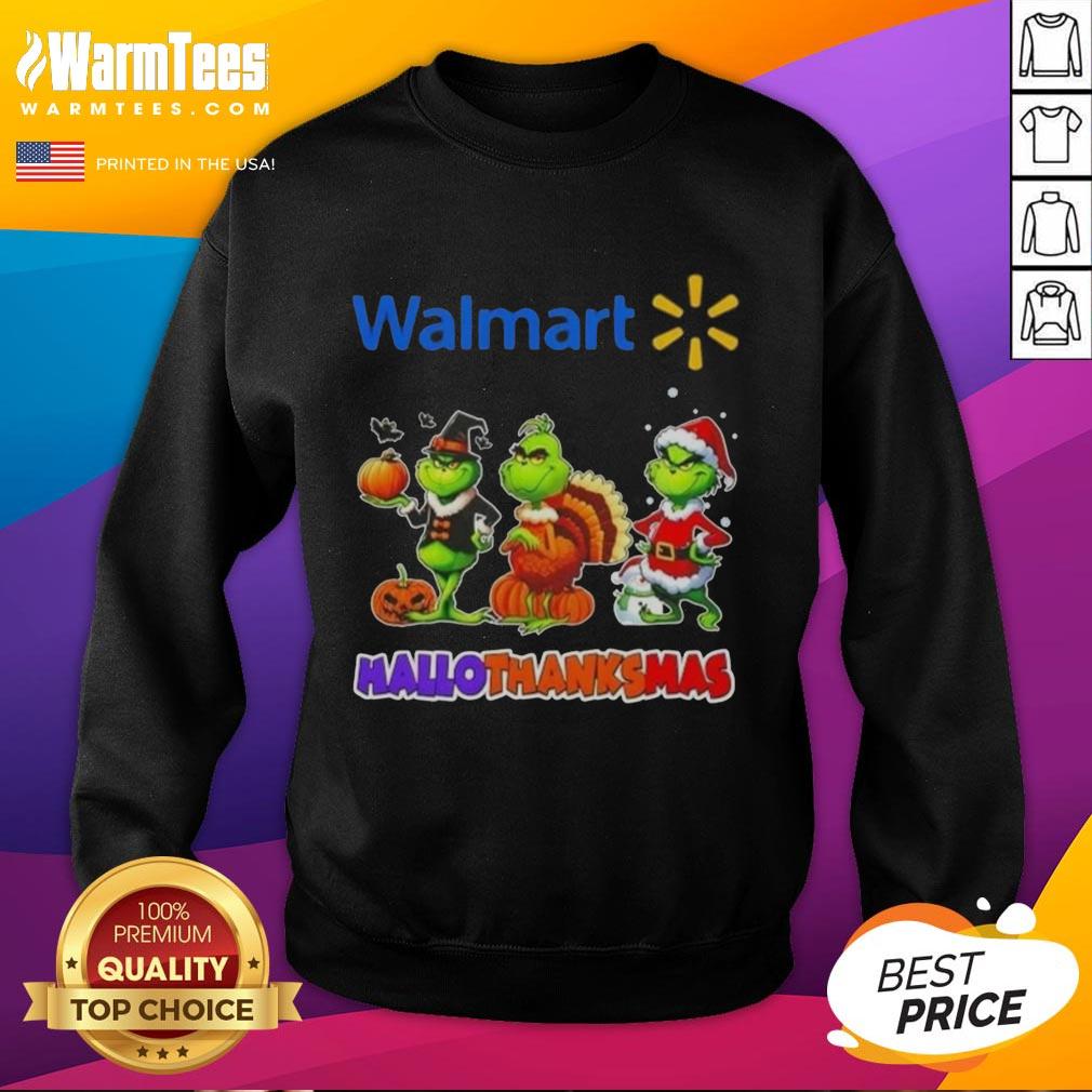 Good Walmart X Grinch Cosplay Happy HalloThanksMas T-Shirt - Image 5