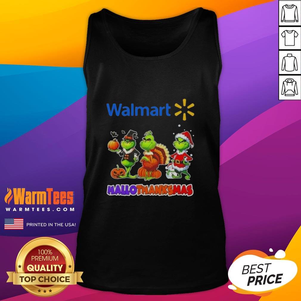 Good Walmart X Grinch Cosplay Happy HalloThanksMas T-Shirt - Image 4