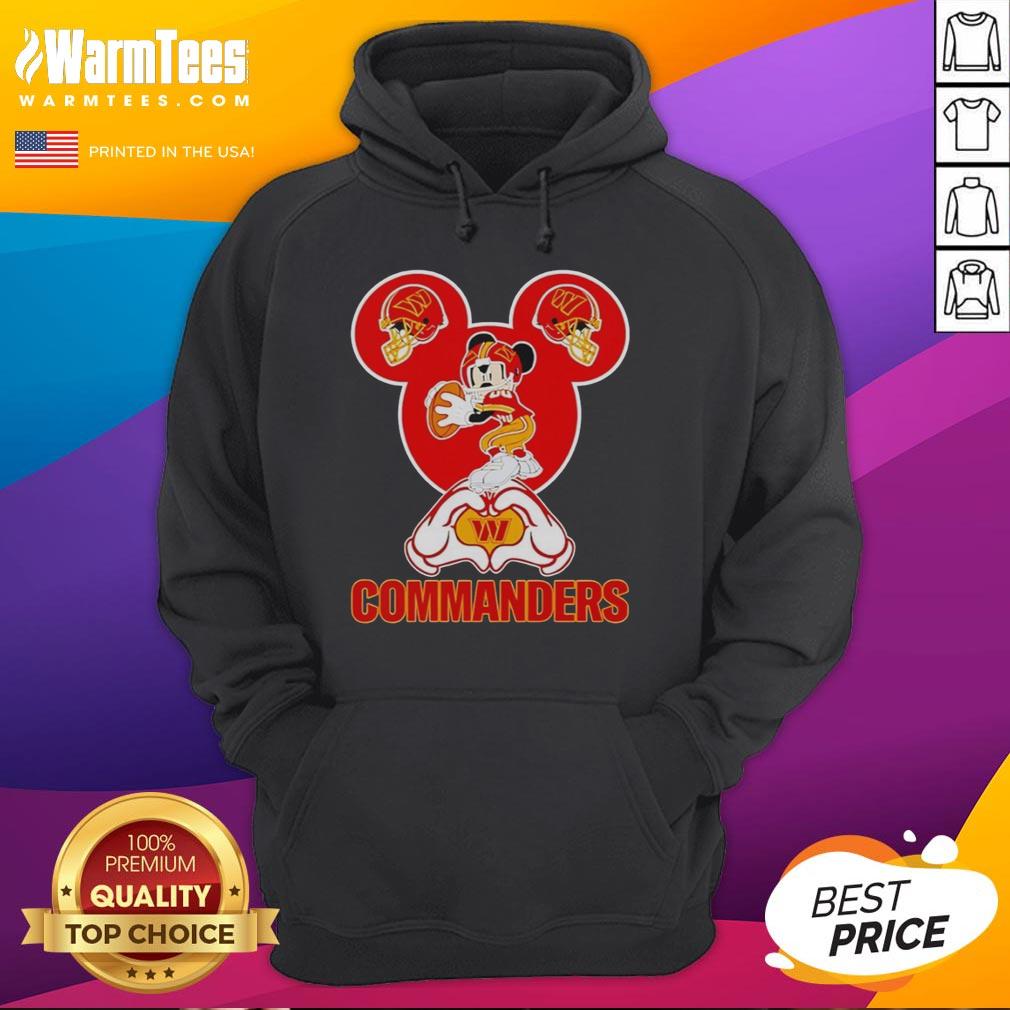 Good Washington Commanders Mickey Mouse Love Heart T-Shirt - Image 2