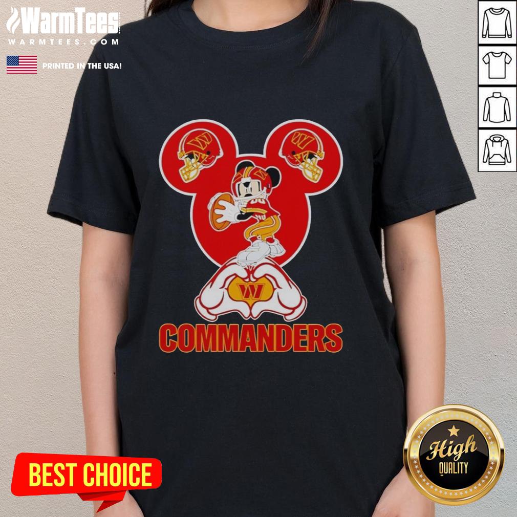 Good Washington Commanders Mickey Mouse Love Heart T-Shirt - Image 3