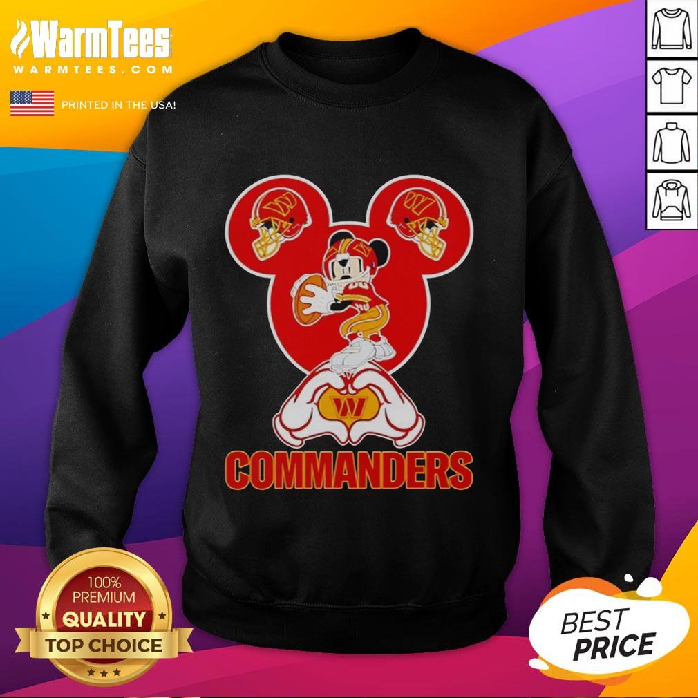 Good Washington Commanders Mickey Mouse Love Heart T-Shirt - Image 5