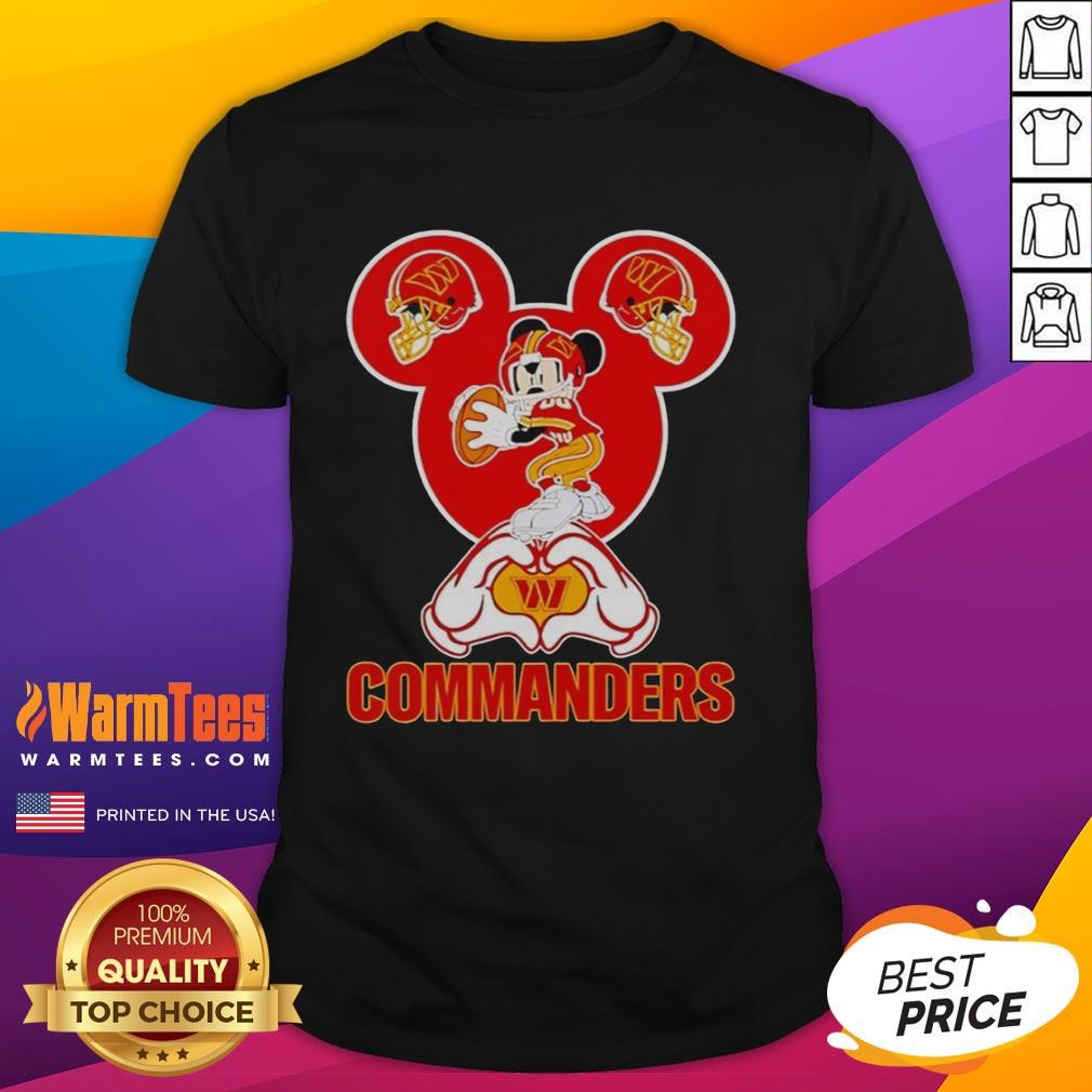 Good Washington Commanders Mickey Mouse Love Heart T-Shirt