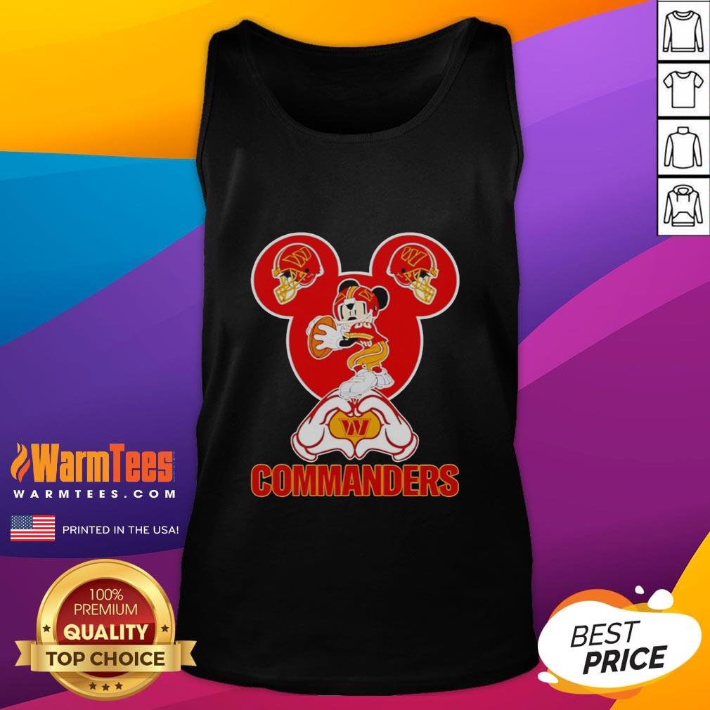 Good Washington Commanders Mickey Mouse Love Heart T-Shirt - Image 4