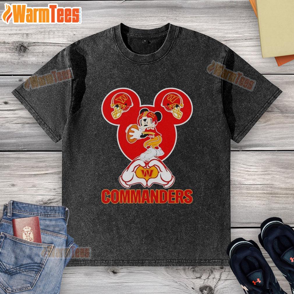 Good Washington Commanders Mickey Mouse Love Heart T-Shirt - Image 6