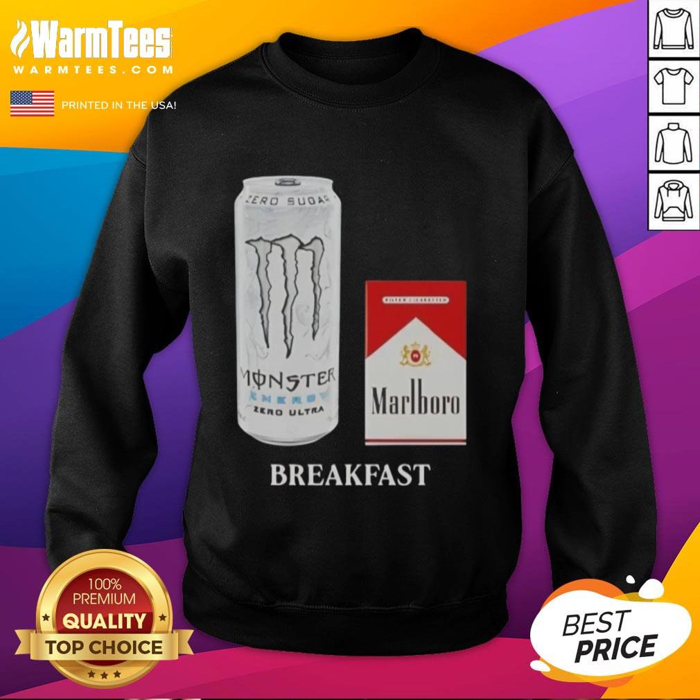 Good White Monster Marlboro Red Cigarette Breakfast T-Shirt - Image 5