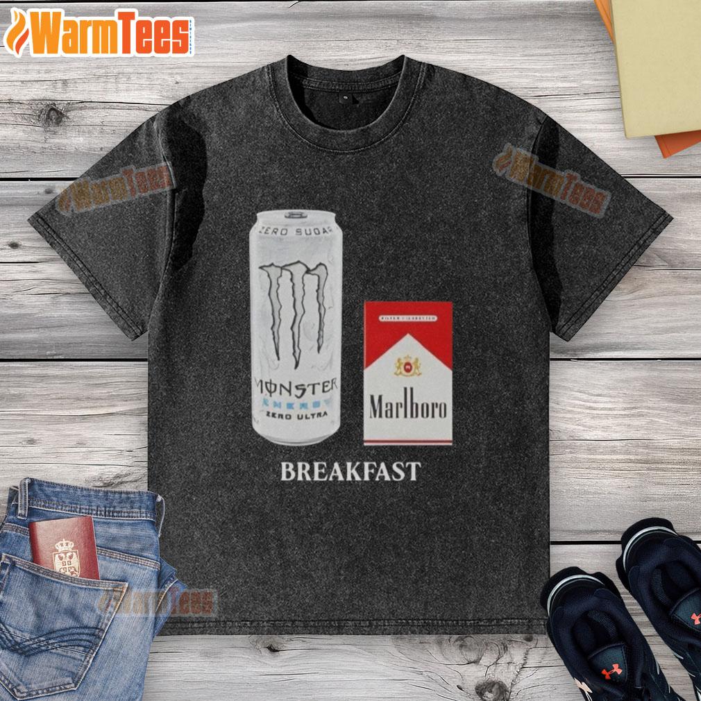 Good White Monster Marlboro Red Cigarette Breakfast T-Shirt - Image 6