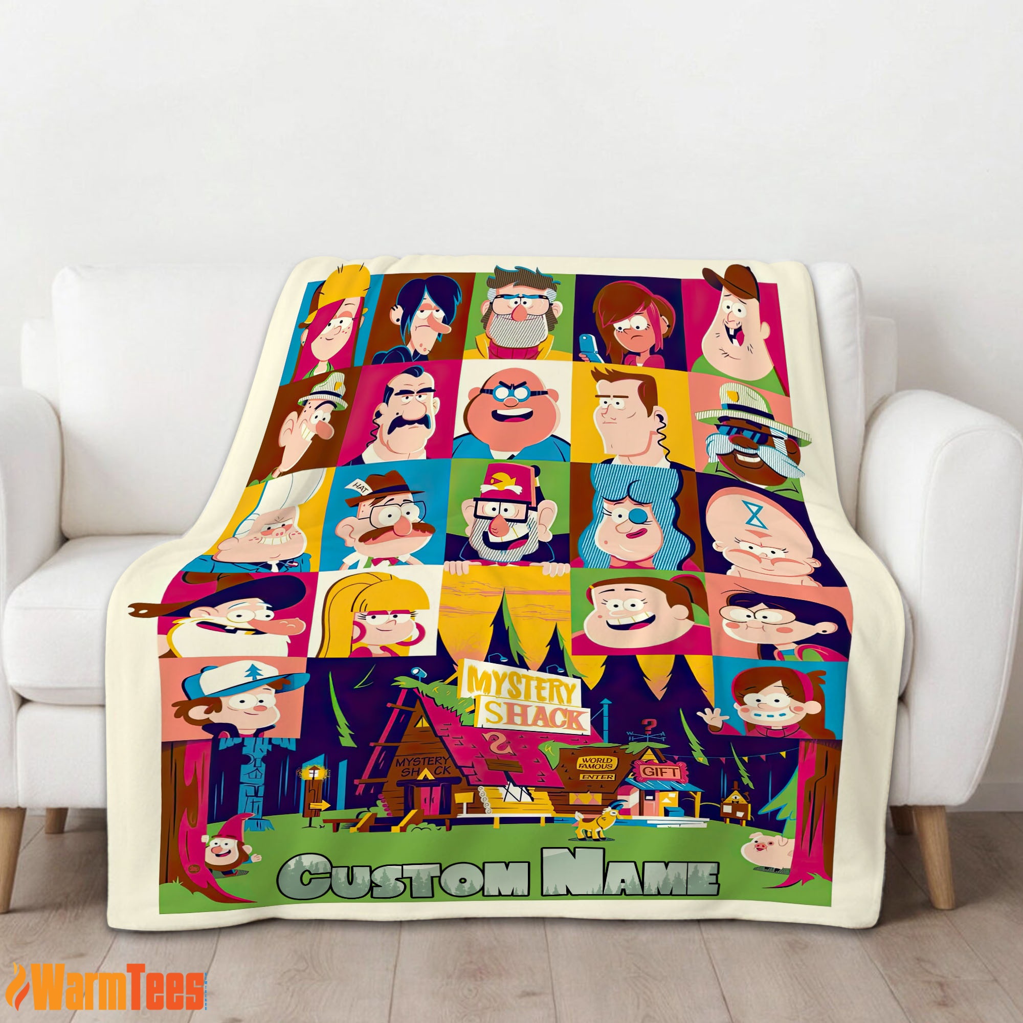 Gravity Falls Mystery Shack Characters Collage Blanket Fleece Customized Blanket - Image 2