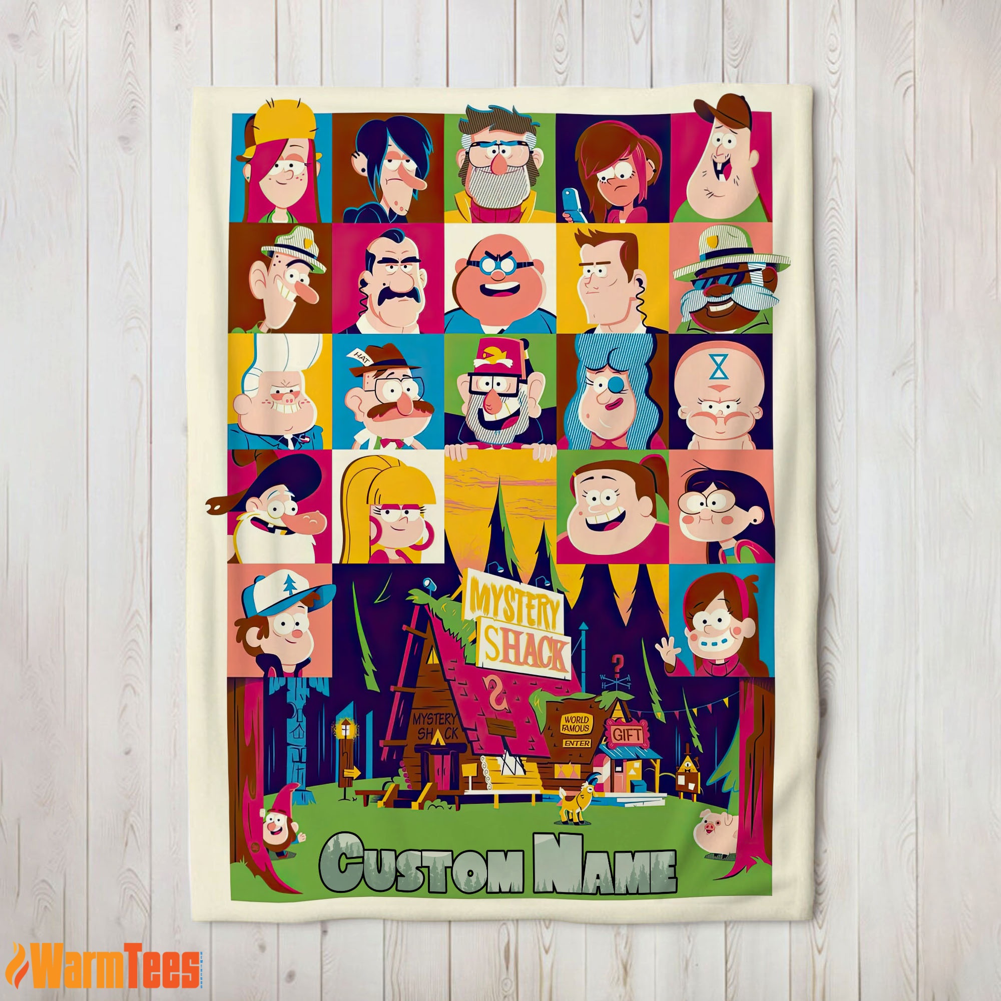 Gravity Falls Mystery Shack Characters Collage Blanket Fleece Customized Blanket