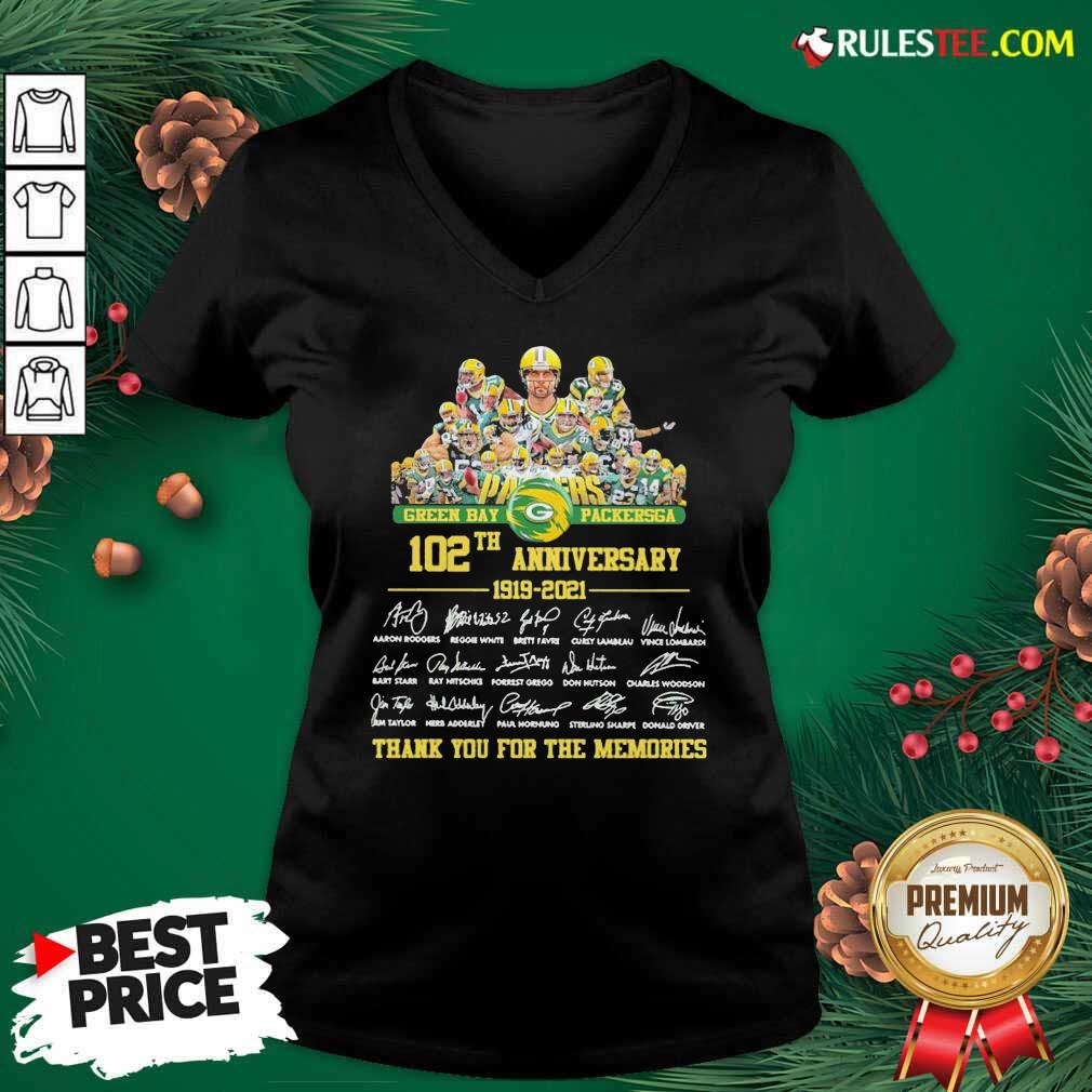Hot Green Bay Packersga 120th Anniversary 1919 2021 Thank You For The Memories Signatures Shirt - Image 3