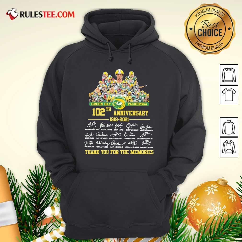 Hot Green Bay Packersga 120th Anniversary 1919 2021 Thank You For The Memories Signatures Shirt - Image 2