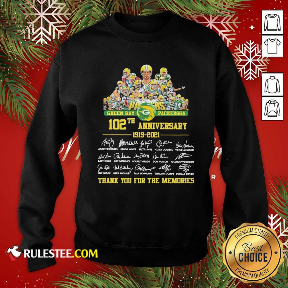 Hot Green Bay Packersga 120th Anniversary 1919 2021 Thank You For The Memories Signatures Shirt - Image 5