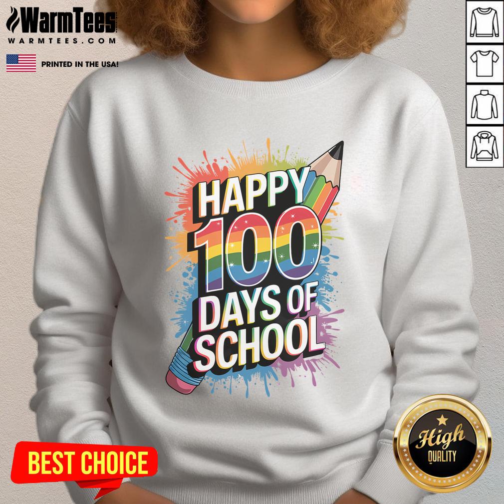 Happy 100th Day Of School Colorful T-Shirt - Image 5