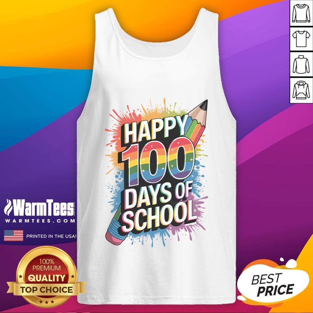 Happy 100th Day Of School Colorful T-Shirt - Image 4