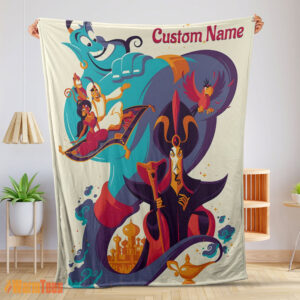 Happy Aladdin and the Magic Lamp Disney Cartoon Blanket – Customize Blanket