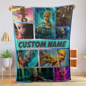 Happy Baby Groot Guardians Of The Galaxy Blanket Fleece Customized Blanket