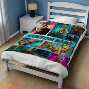 Alternative view of Happy Baby Groot Guardians Of The Galaxy Blanket Fleece Customized Blanket