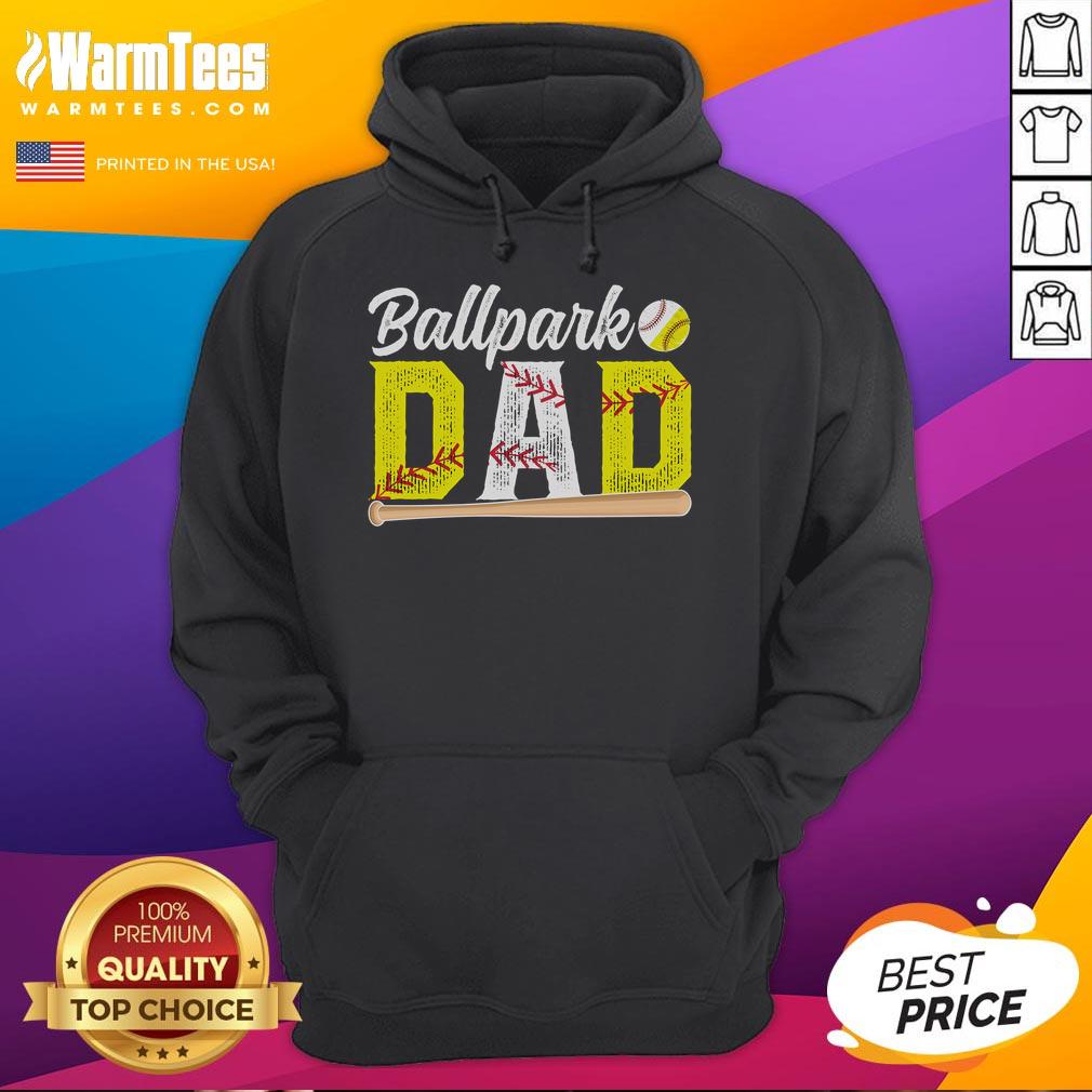 Happy Ballpark Dad Baseball Softball Dad Of Ballers T-Shirt - Image 2