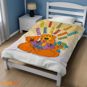 Alternative view of Happy Bear in the Big Blue House Cartoon Blanket Fleece Customized Blanket
