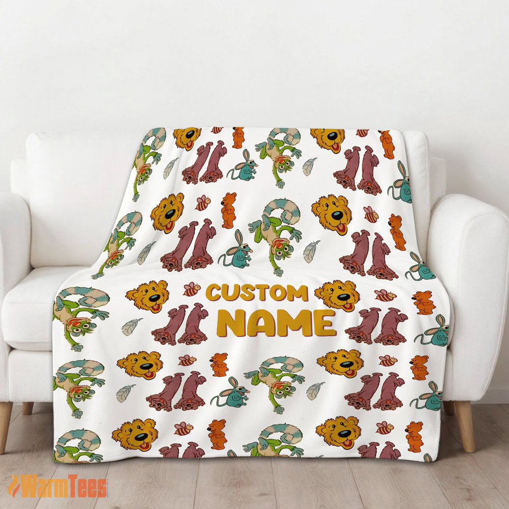 Happy Bear in the Big Blue House Cute Character Blanket Fleece Customized Blanket - Image 2