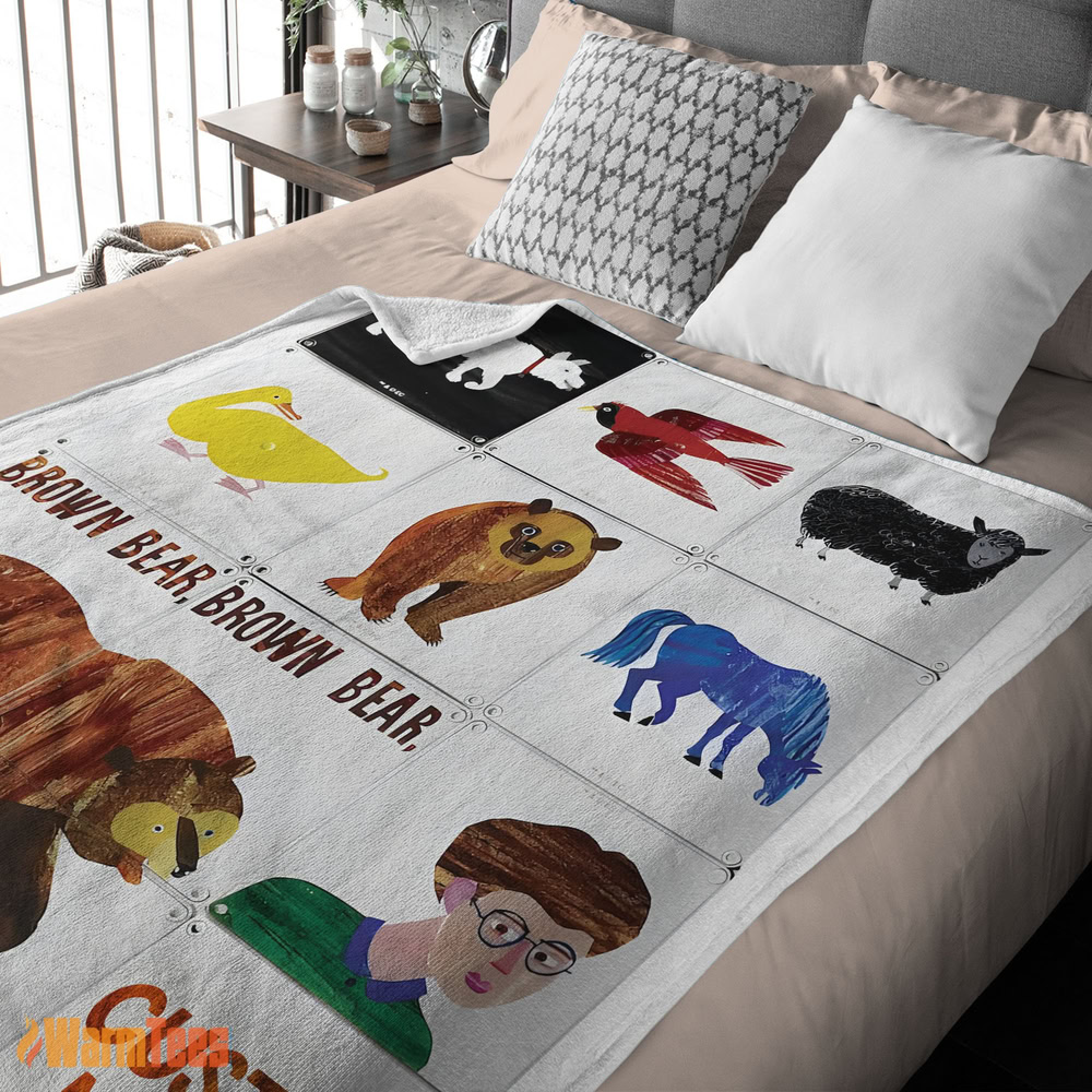 Happy Brown Bear Brown Bear What Do You See Blanket Fleece Customized Blanket - Image 2