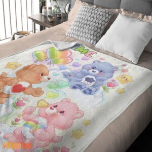 Alternative view of Happy Care Bears Friends Blanket Fleece Cute Customized Blanket