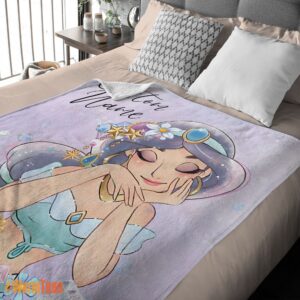 Alternative view of Happy Cartoon Disney Aladdin Jasmine Princess Blanket Fleece Customized Blanket