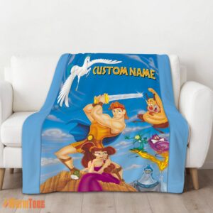 Alternative view of Happy Cartoon Disney Hercules With Friends Blanket Fleece Customized Blanket