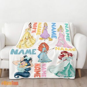 Alternative view of Happy Cartoon Disney Princess Blanket Fleece Customized Blanket