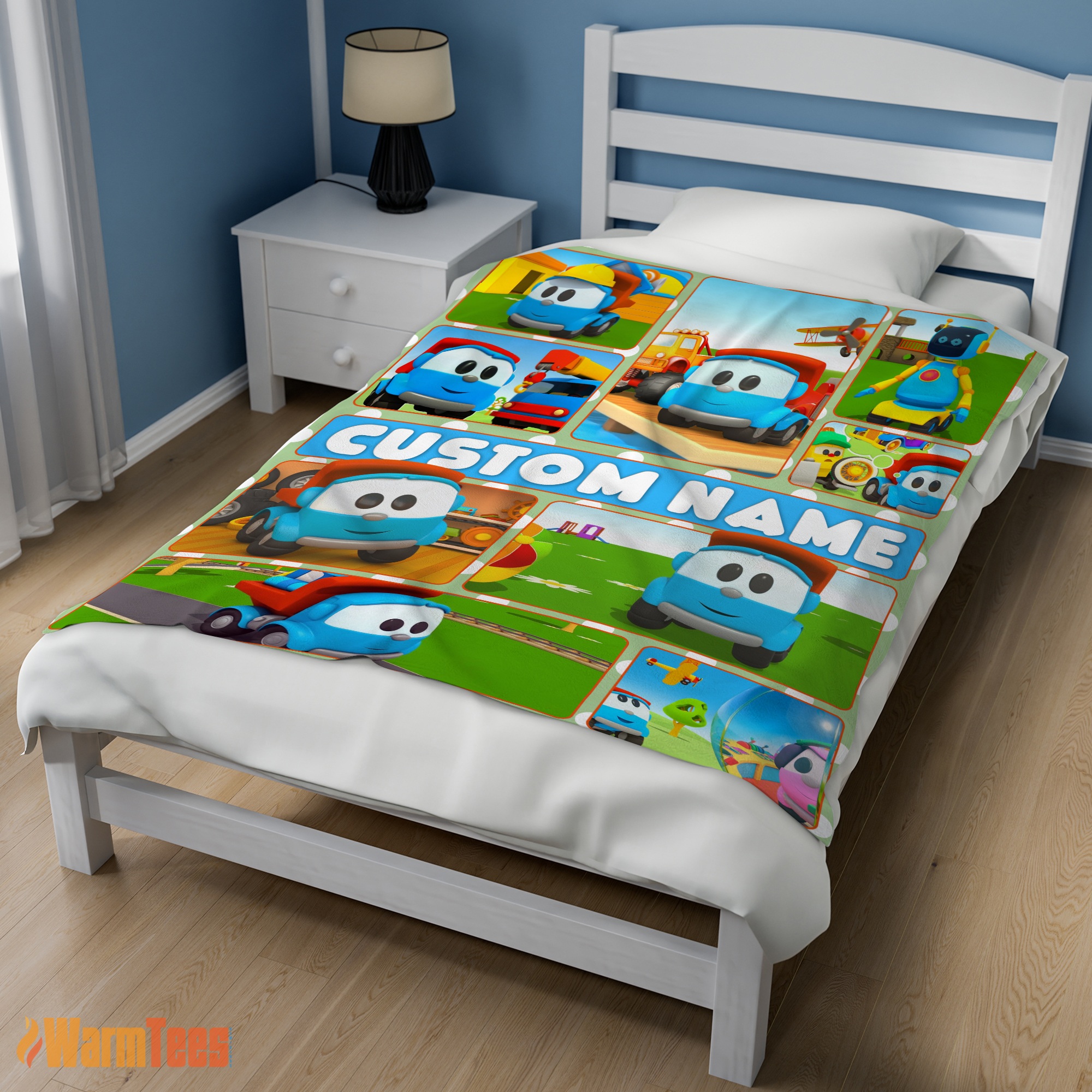 Happy Cartoon Leo The Truck With Friends Blanket Fleece Throw Customized Blanket - Image 3