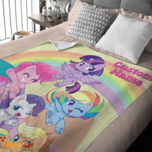 Alternative view of Happy Cartoon My Little Pony Pony Life Friends Blanket Fleece Customized Blanket