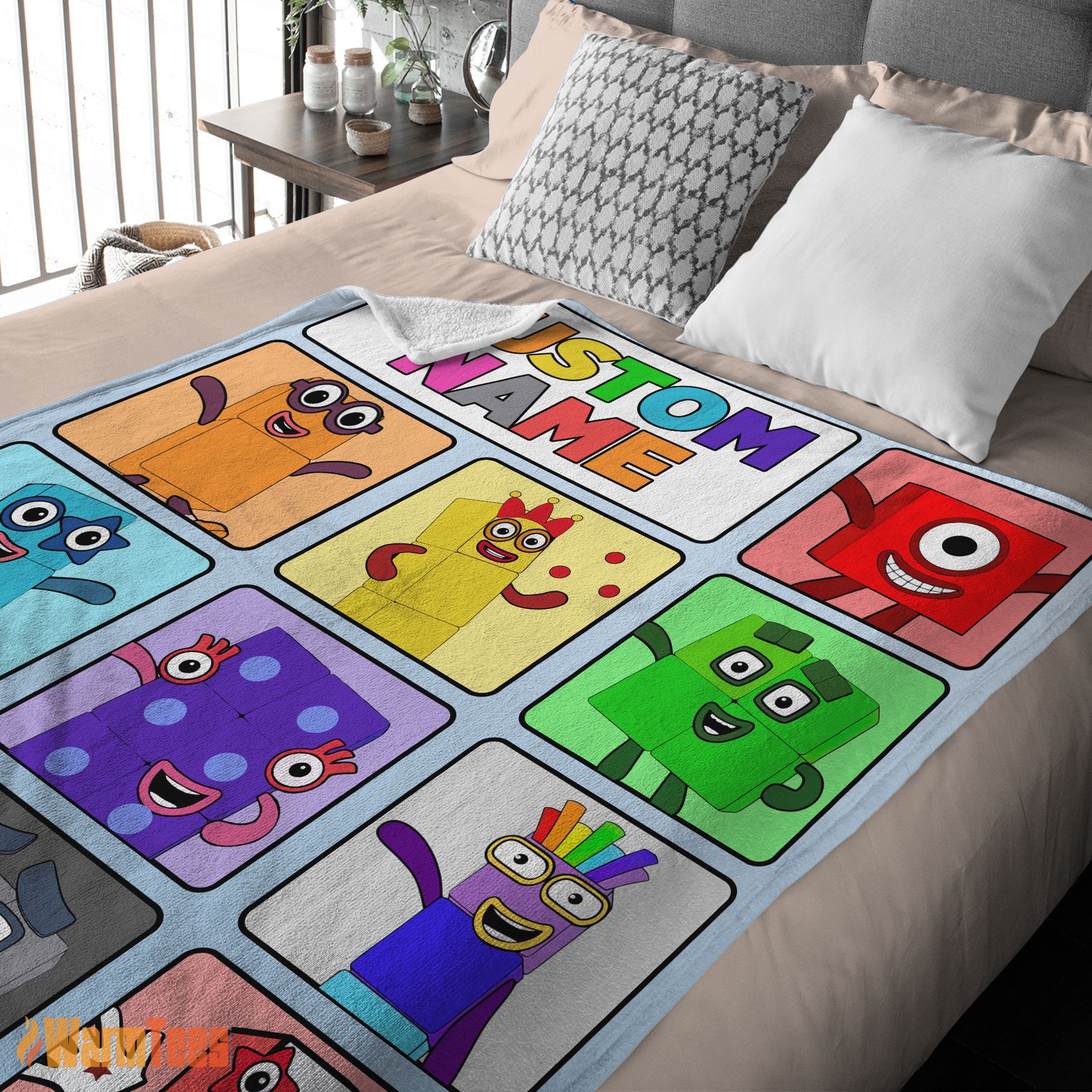 Happy Cartoon Numberblocks Characters Blanket Fleece Customized Blanket - Image 2