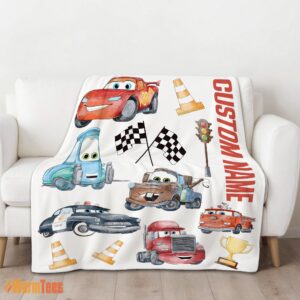 Alternative view of Happy Cartoon Pixar Cars Cute Character Blanket Fleece Customized Blanket