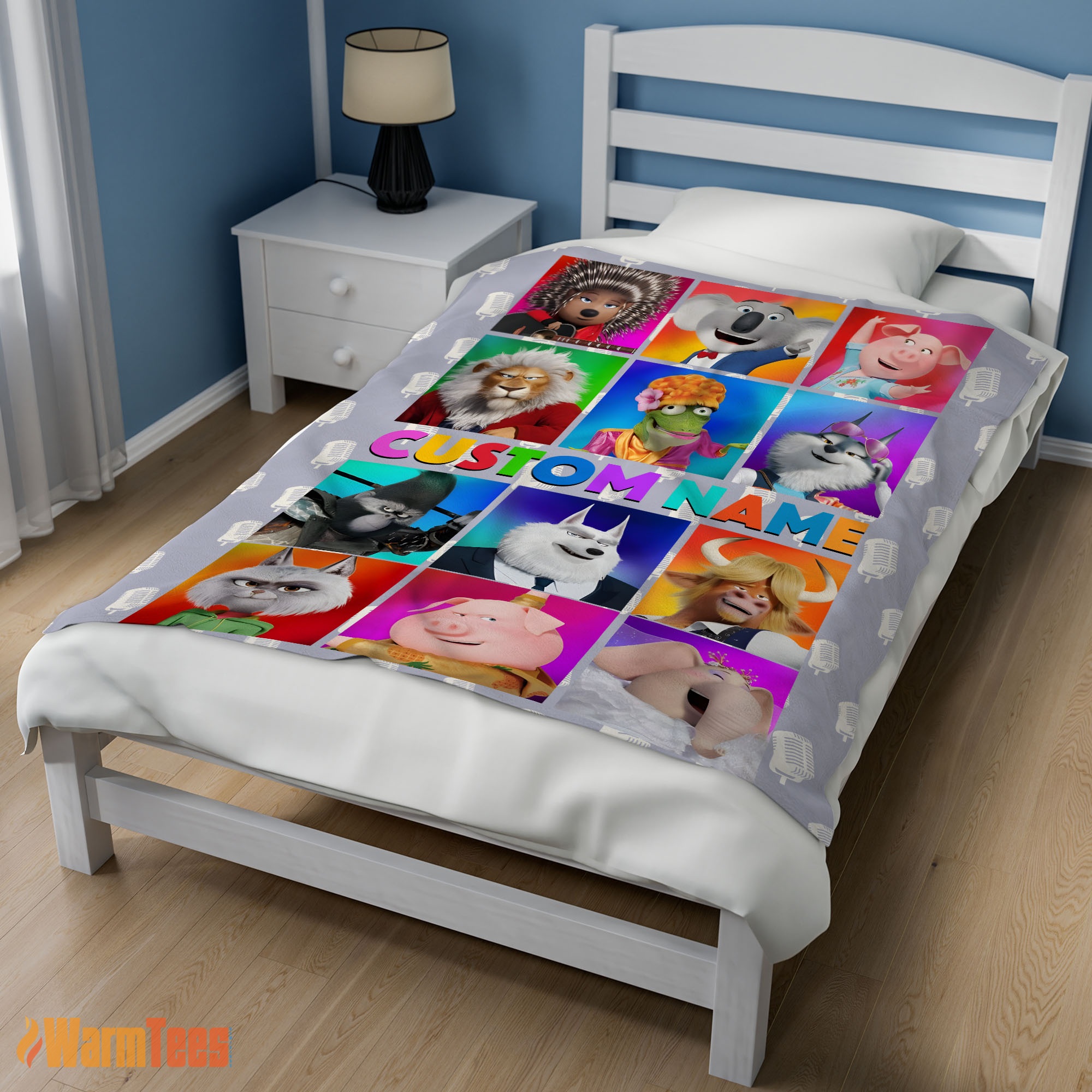 Happy Cartoon Sing Character Blanket Fleece Customized Blanket - Image 3