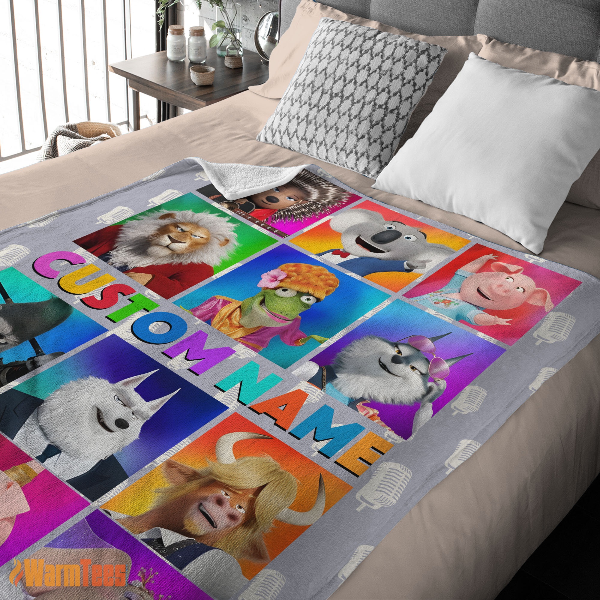 Happy Cartoon Sing Character Blanket Fleece Customized Blanket - Image 2