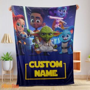 Happy Cartoon Star Wars Young Jedi Adventures Blanket Fleece Customized Blanket