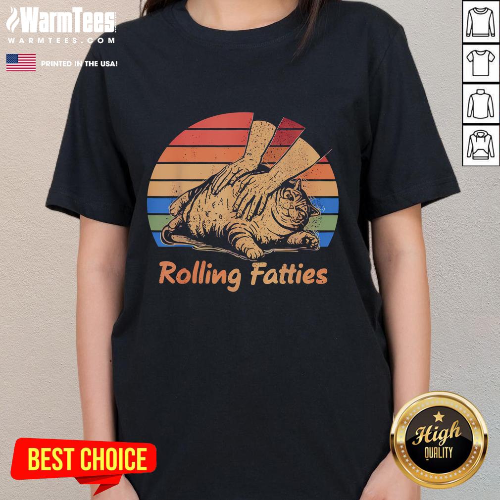 Happy Cat Rolling Fatties Funny T-Shirt - Image 3