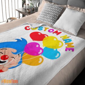 Alternative view of Happy Colorful Plim Plim Cheerful Clown Balloons Blanket Fleece Customized Blanket