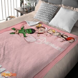 Alternative view of Happy Cute Marvel Avengers Assemble Avengers Chibi Character Sleeping Blanket Fleece Customized Blanket