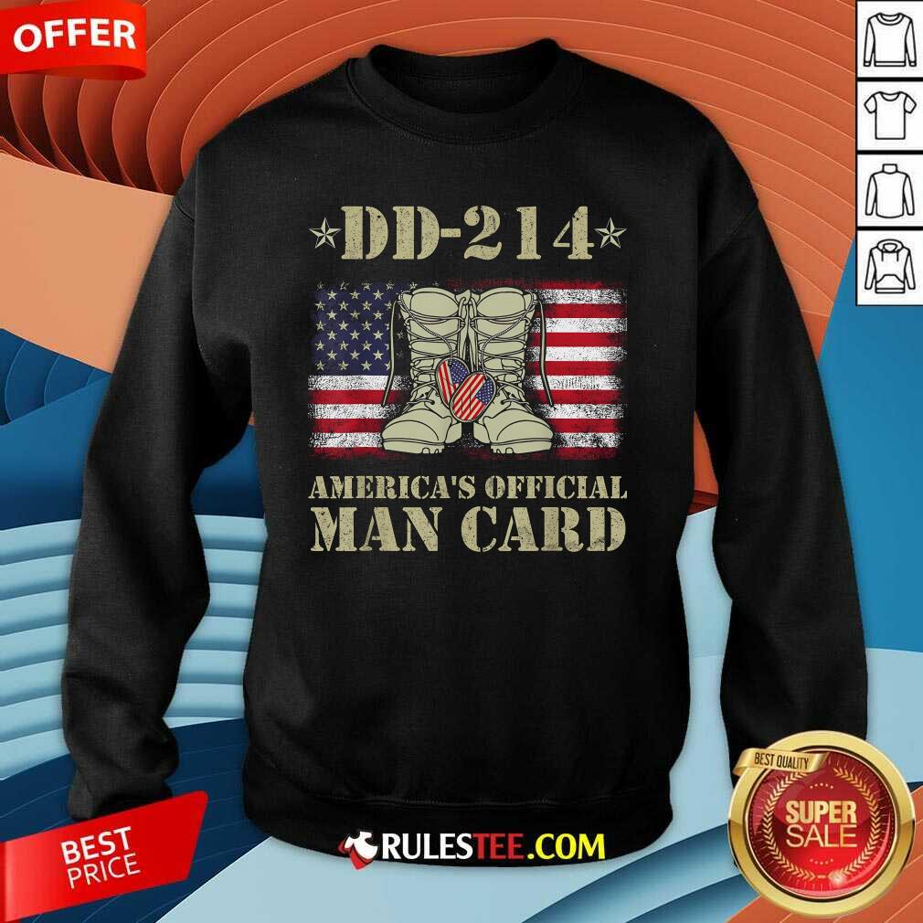 Happy Dd214 Americas Man Card Veteran Day Served Flag Proud Military Family T-Shirt - Image 3