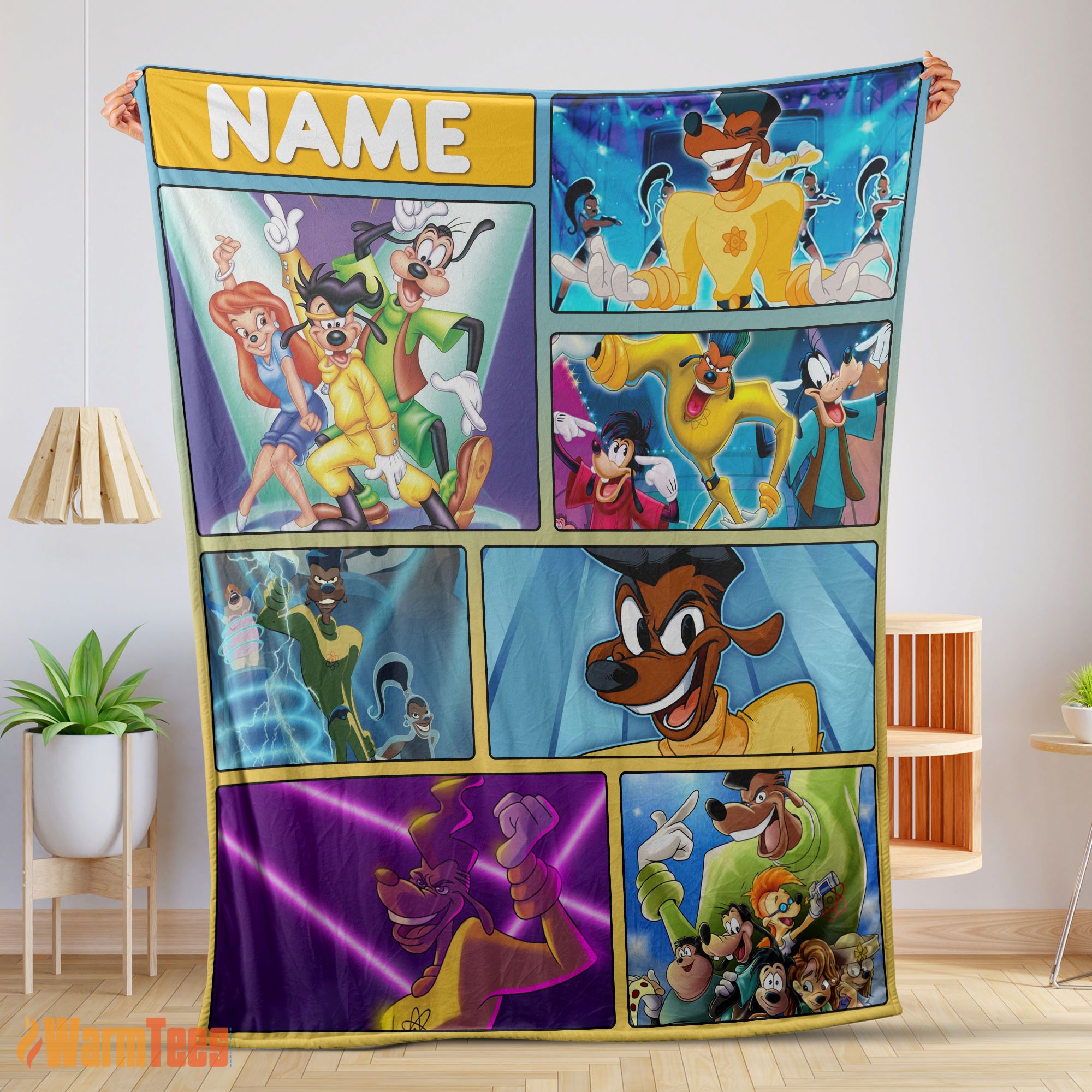 Happy Disney A Goofy Movie Max Goof & Powerline Blanket Fleece Customized Blanket