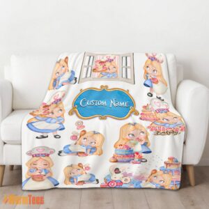 Alternative view of Happy Disney Alice Baking Alice In Wonderland Cake Blanket Fleece Customized Blanket