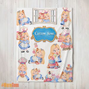 Happy Disney Alice Baking Alice In Wonderland Cake Blanket Fleece Customized Blanket