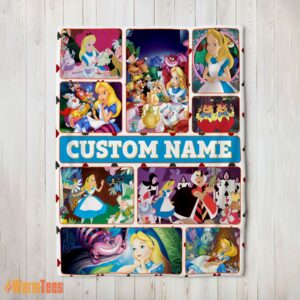 Happy Disney Alice In Wonderland Adventure Collage Blanket Fleece Customized Blanket