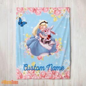 Happy Disney Alice & The White Rabbit Alice In Wonderland Blanket Fleece Customized Blanket