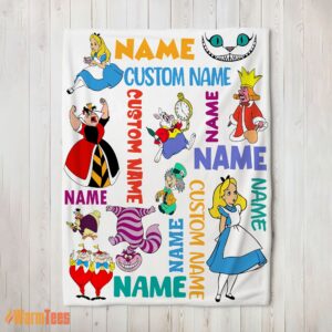 Happy Disney Alice in Wonderland All Character Blanket Fleece Customized Blanket