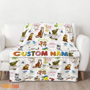 Alternative view of Happy Disney Animal Characters Collage Blanket Fleece Customized Blanket